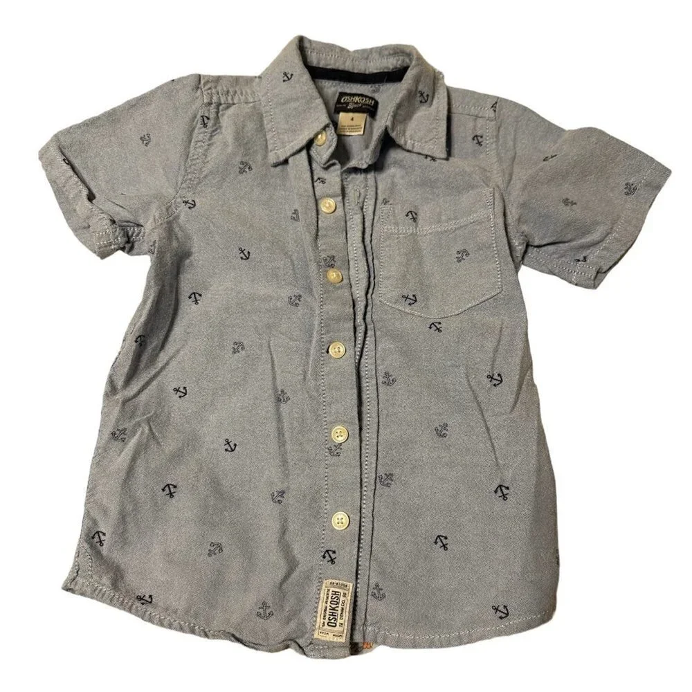 OshKosh B’gosh Blue Nautical Anchor Button Down